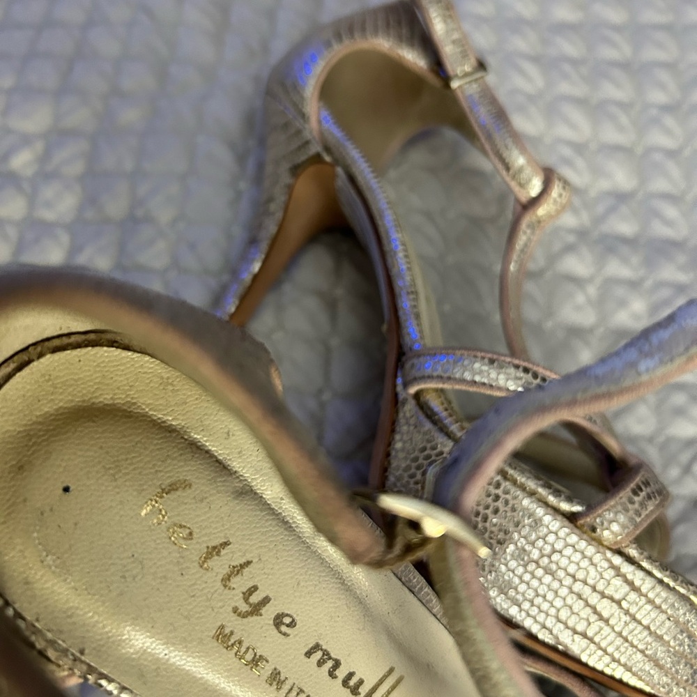 Bettye Muller Metallic Strappy Heels